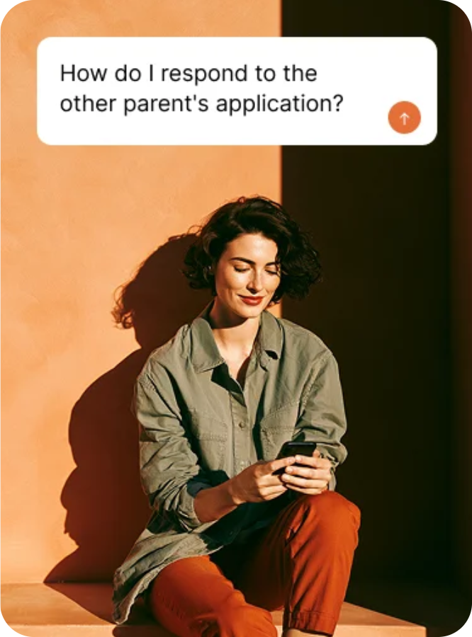 Person filling in a family court form