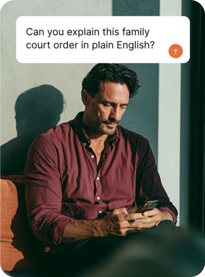 Person preparing for a family court hearing